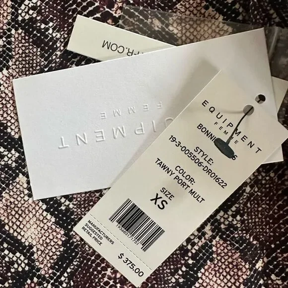 Equipment NWT Bonnie Dress in Snakeskin Tawny Port Multi Size XS - Picture 6 of 6